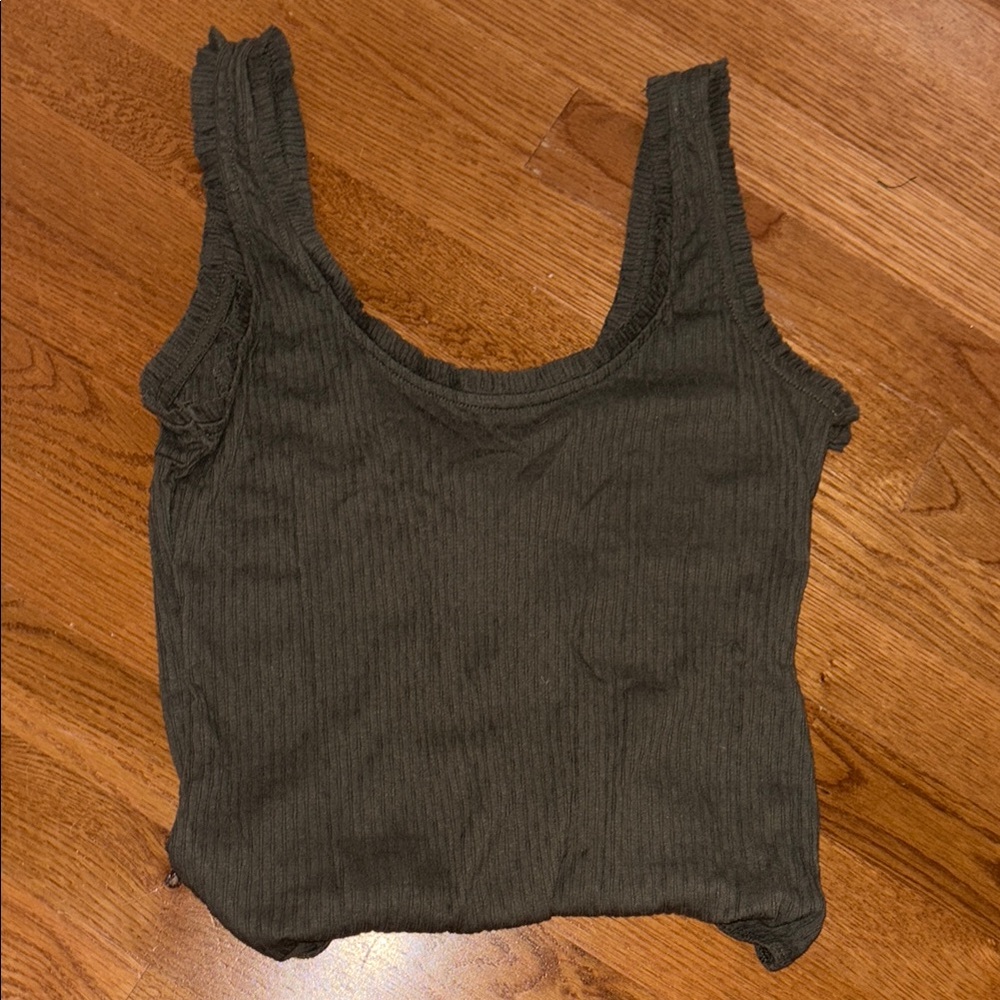 Women's Olive Green Frilled Bodysuit